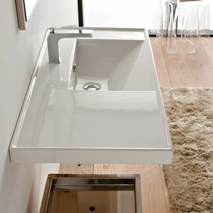 Scarabeo By Nameeks ML 18.5'' Glossy White Vitreous China Rectangular Bathroom Sink with Overflow